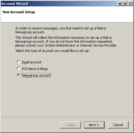 Thunderbird account wizard