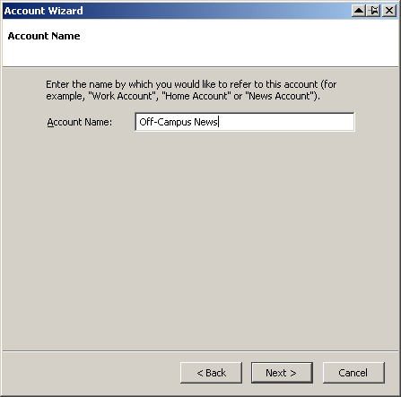 Naming an account