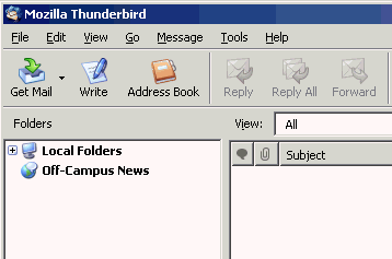 Thunderbird left pane entry