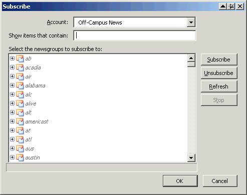 Subscription window